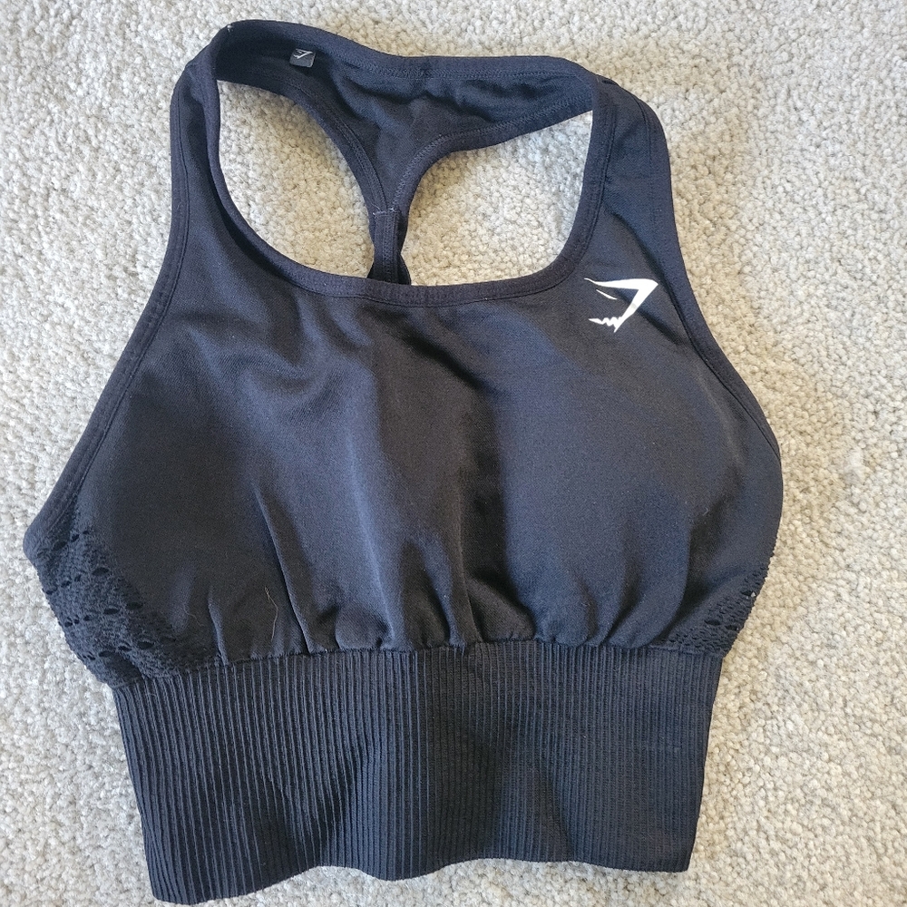 Gymshark Tee Back Padded Sports Bra Black Size XS